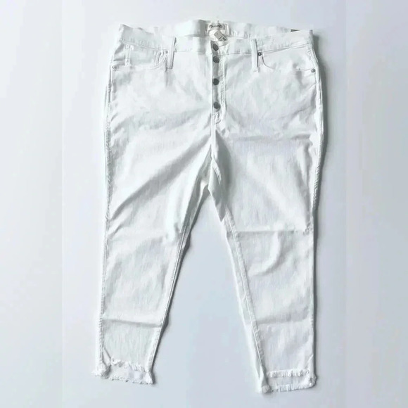 Madewell Petite High Rise Skinny Jeans White Step Hem Plus Size 36P NWT - Picture 6 of 11